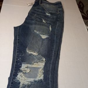 Judy Blue brand Bleached Splash Diststressed Boyfriend Jeans Women's plus 20w